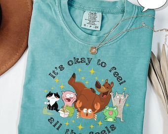 All The Feels Shirt Comfort Colors Tee, Viral Teacher Shirt, Feelings Matter Therapy Shirt, Super Soft Cartoon T-shirt, Teacher Gift