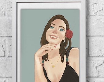 カスタムデジタルポートレート | パーソナライズされたイラスト | カップル、家族、ペットのポートレート | ユニークなギフト | 印刷可能なアート