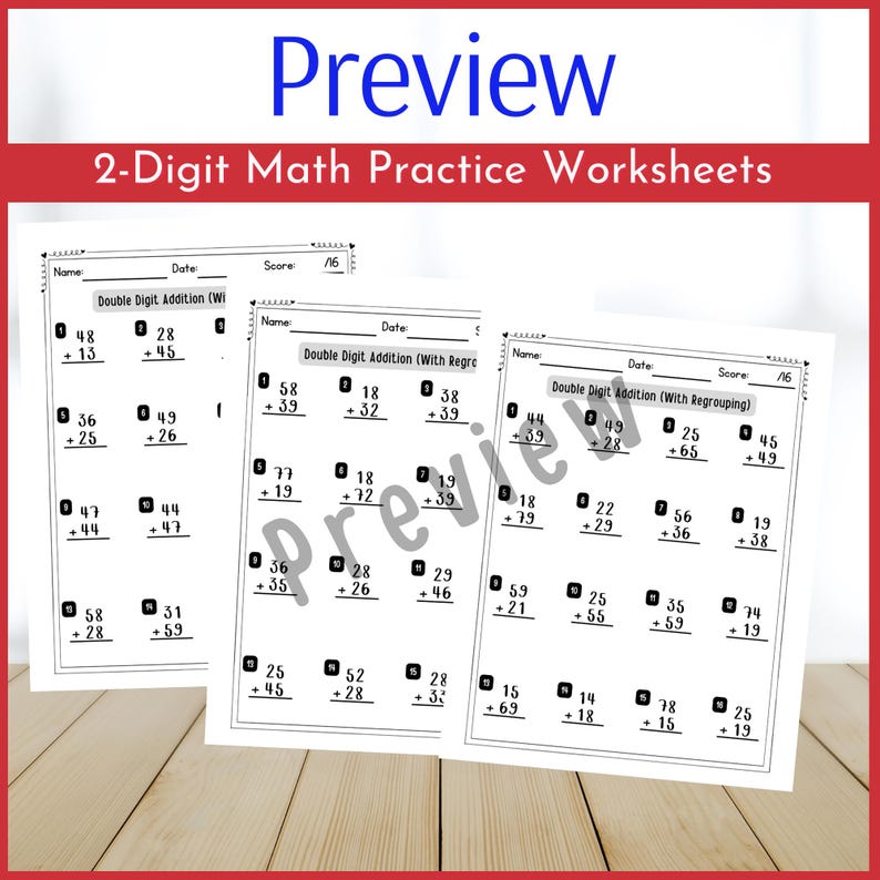 Double Digit Addition With Regrouping Worksheet | 2nd Grade Math ...