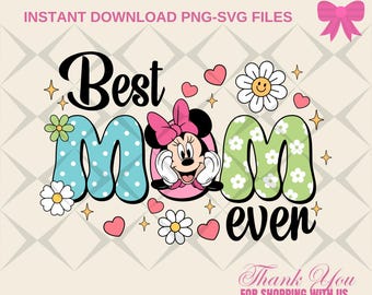 Best Mom Ever Mother's Day PNG Sublimation Design Download, Mom With Floral PNG, Mother's Day PNG, Mom Png, Sublimate Designs Download