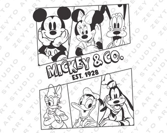 Mouse And Co. Est 1928 Svg, Mouse and Friends Svg, Png, Printable Svg For Cricut File, Family Trip Svg, Family Group Vacation