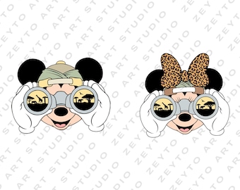 Pacchetto Animal Kindom Svg, Tour Safari in Famiglia Svg, Testa di Topo Leopardo Svg, Viaggio Safari Svg, Animal Kindom Svg, File PNG Per Sublimazione,ZAS