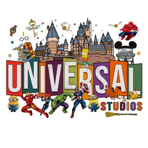 Ultimate Movie Fan SVG PNG, Disney Universal Studio Mashup, Marvel Minions Simpsons Shirt Design, Theme Park Vacation Clipart, Download File