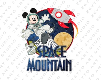 Mouse And Friends Space Png, Space Mountain Png, Retro Mouse Png, Astronaut Mickey Png, Mickey Shirt Png, Family Trip Png.