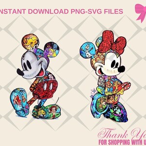 Mickey et Minnie Png Svg, personnages de dessins animés PNG, sublimation de toboggan aquatique, Mickey, sticker imprimable, image téléchargement, voyage en famille Png