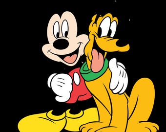 Visages de personnage de Mickey Pluto, lot png svg, fichiers de coupe cricut, silhouette et sublimation