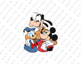 Mickey and Friends Png svg, Mickey Goofy Donald Daisy Minnie Pluto Sublimation Design, Family Vacation Png svg, Family Trip Png svg, ZAS