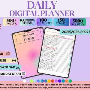 Portrait Digital Notebook with Tabs, Goodnotes Notebook, Student Notebook, Digital Notebooks, Digital Notes Templates, Notability Notebook