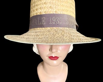 Vintage, 1989, Yale, 1939 50th Reunion, Straw Hat, 23”