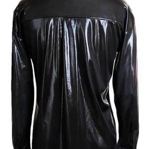 Anthropologie, Shiny Black Shirt, Blouse, Size Small image 4