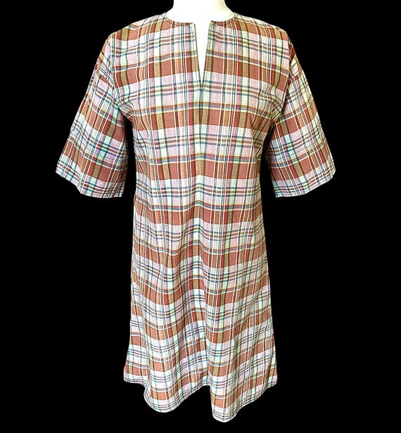 Vintage, 1950s, Plaid, Madras Dress, Size Medium - image 8