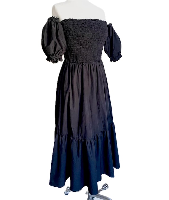 intermix cocktail dresses Intermix, Off-shoulder, Bardot, Black Cotton, Summer Dress, Midi, Maxi,  Large, Medium