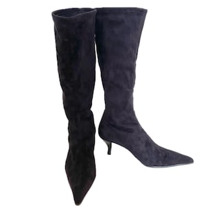 Vintage, 1990s, 2000s, Y2K, Womens size 7 (37), Pedro Miralles pointy Toe boots, Long Toe Boot