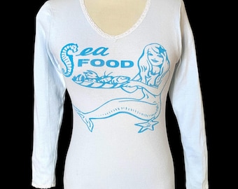 Vintage, 1990s, Mermaid, Seafood T-shirt, John Eshaya