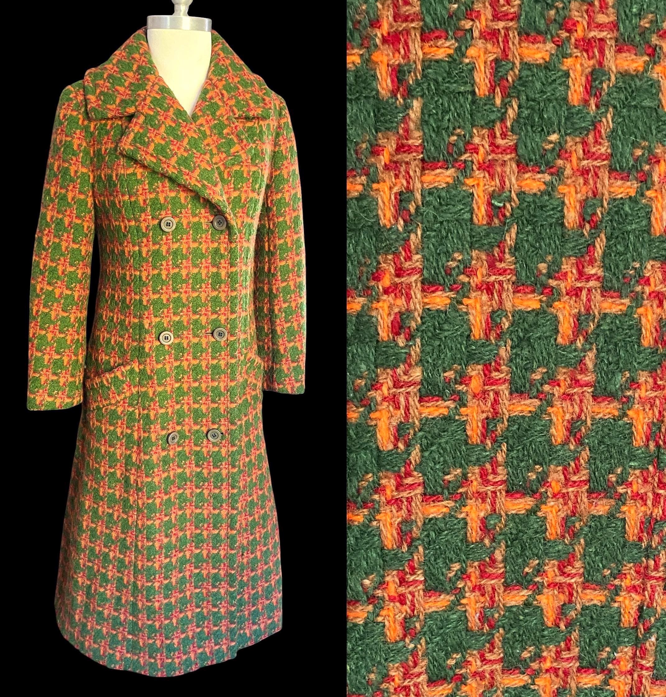 60s【Vintage Aquascutum StainCollar Coat】 1960s Aquascutum coat ! Stunning pattern with rear belt Gold