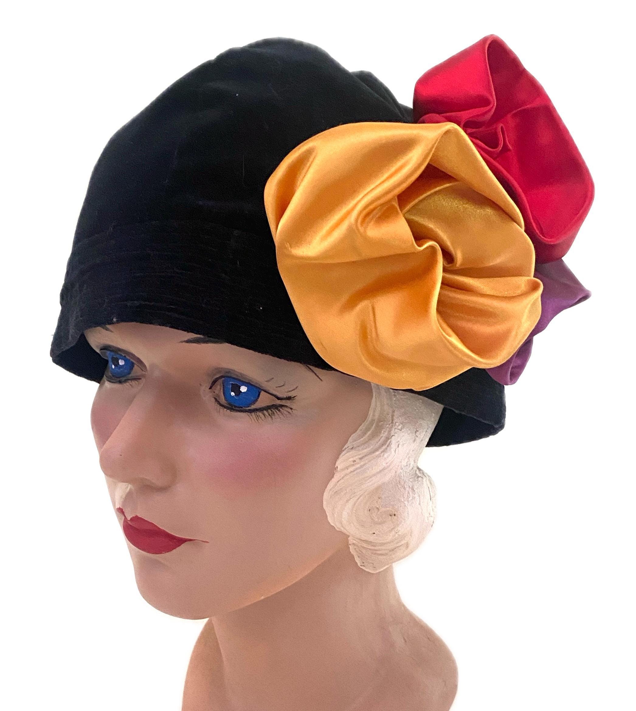 Vintage Black Wool Cloche Hat w/ Back Ribbon Ties‎ | 1990s Y2K Women’s Felt Hat 90s Cloche Hat - Etsy main image 2