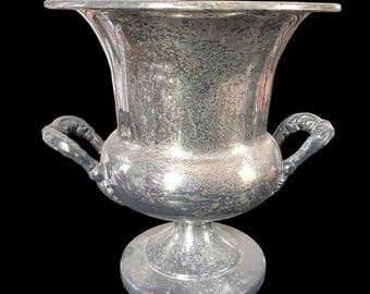 Vintage, década de 1940, baño de plata, urna, trofeo, cubitera o botellero, jarrón