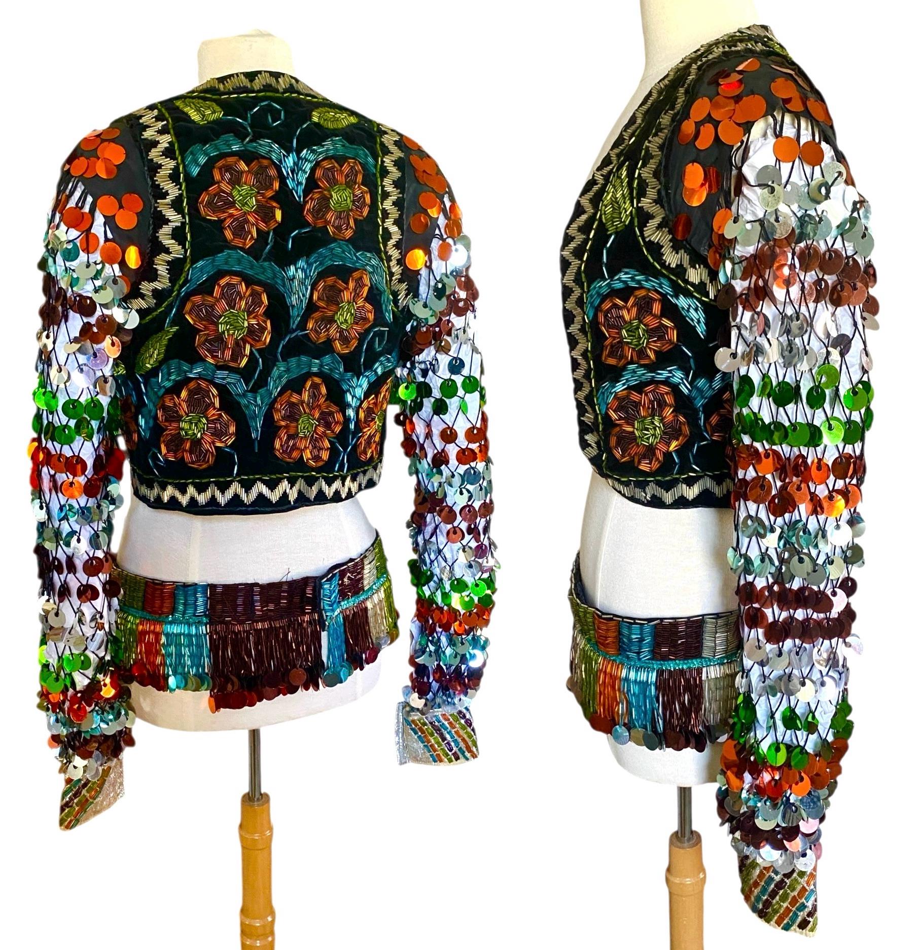 Vintage, 1920s, 1960s, Costume, Sequin, Beaded, Velvet Jacket and 