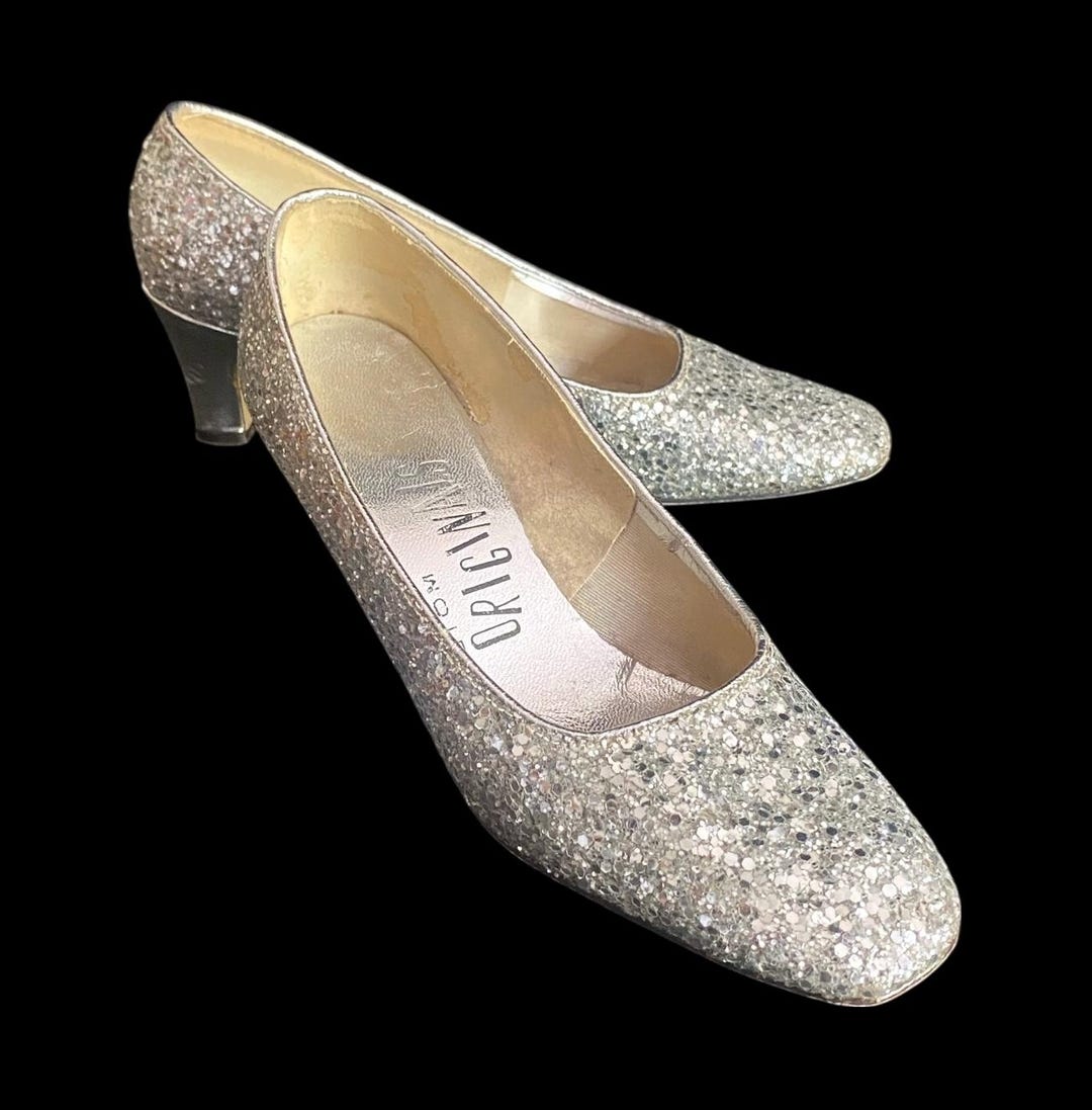 Vintage 80's sequin and bead shoes 6.5