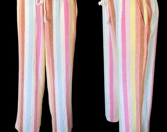Vintage, J.Crew, Striped Linen Pants, Size Medium