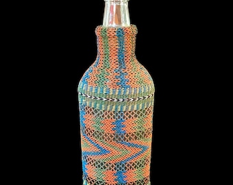 Vintage, 1970s, Bulgarian, Demijohn Bottle, Colorful, Wire Wrapped Design