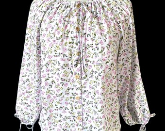 Vintage, J.Crew, Floral Peasant Blouse, Size Small