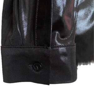 Anthropologie, Shiny Black Shirt, Blouse, Size Small image 6