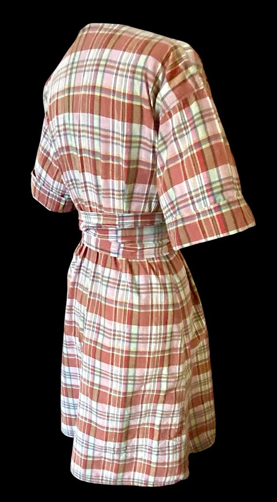 Vintage, 1950s, Plaid, Madras Dress, Size Medium - image 5