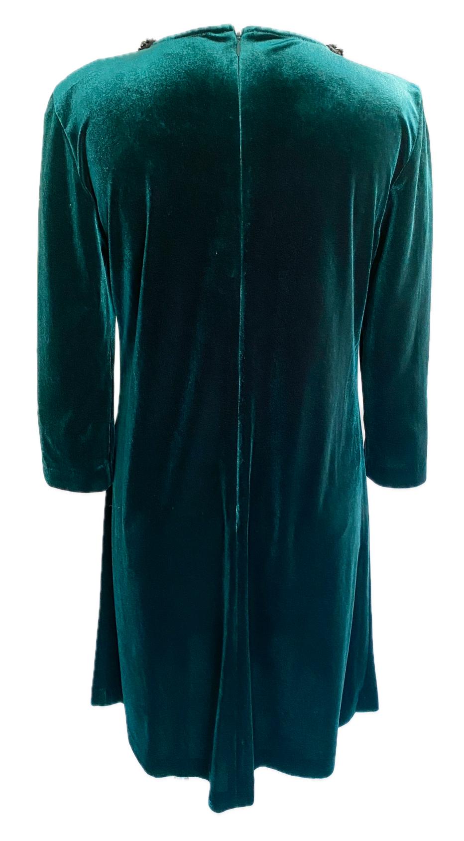 Betsey Johnson, Dark Green Velvet Dress With Beaded Collar, Size 10, Medium  - Etsy