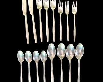 Vintage, 1950,  MCM, Dansk Variations V, Flatware, Set of 15, Jens Quistgaard, Four Ducks