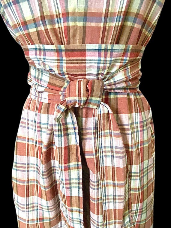 Vintage, 1950s, Plaid, Madras Dress, Size Medium - image 4