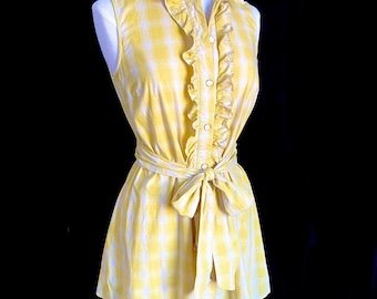 Vintage, 1990s, Bluebird Trading from Anthropologie, Belted, Plaid Tunic, Size Medium