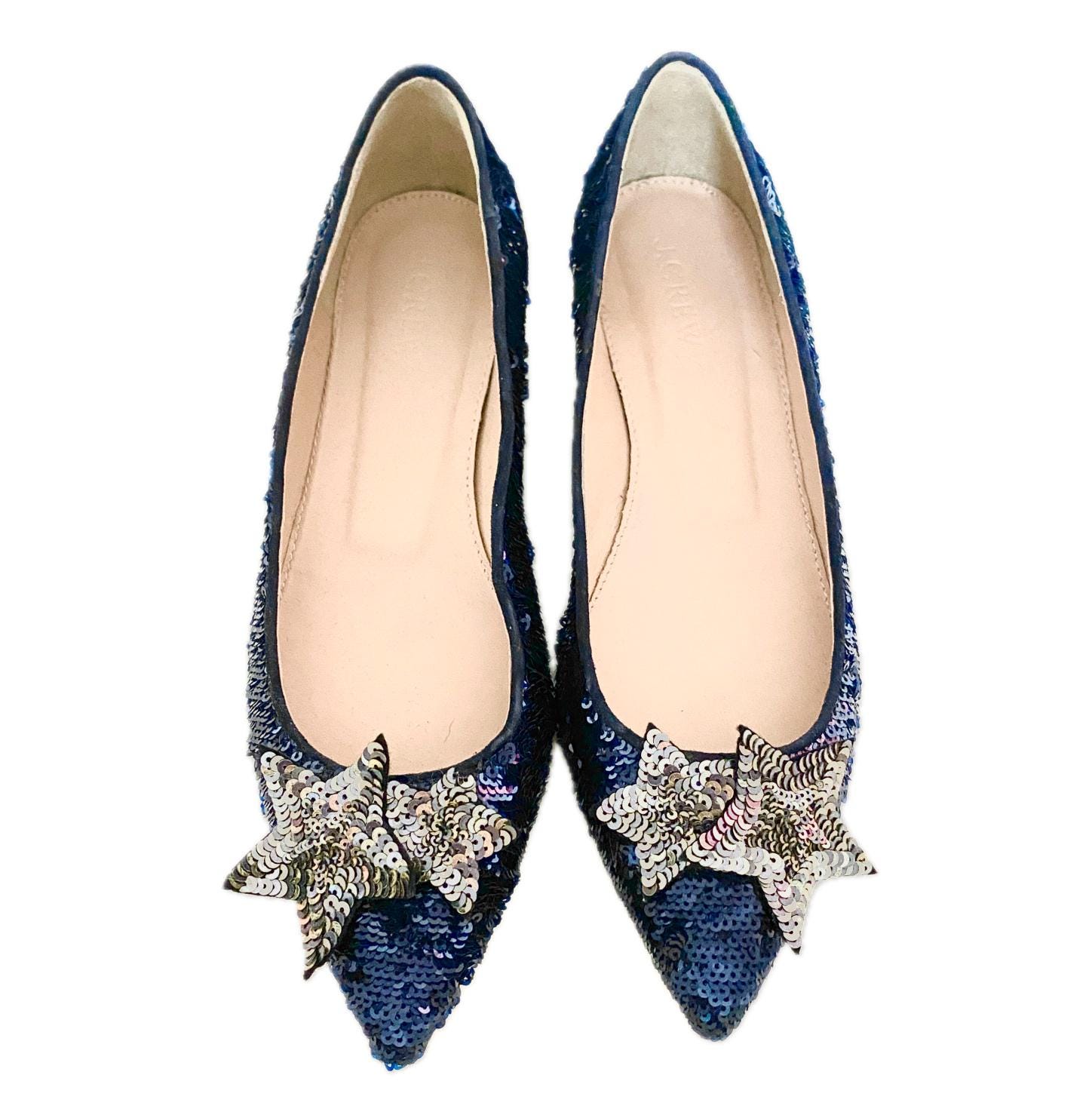 Shoes J Crew Womens Flats Crew Silver Metallic Ballet Flats Shoes