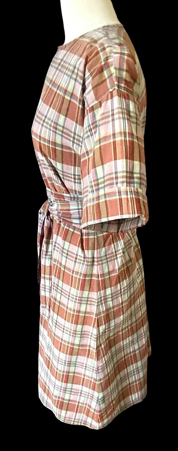Vintage, 1950s, Plaid, Madras Dress, Size Medium - image 7