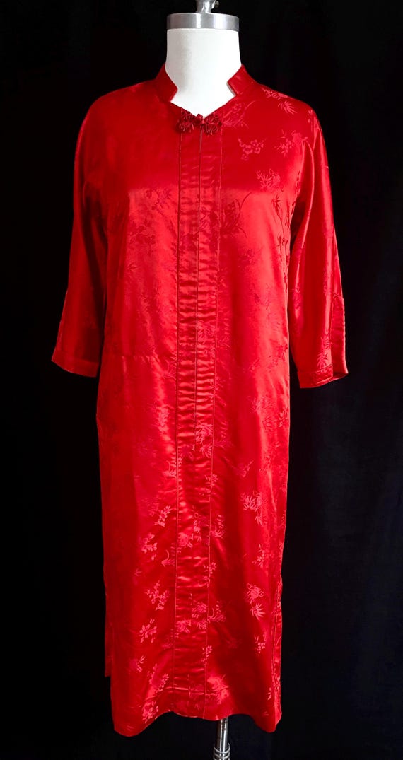 Vintage Red Chinese Brocade Top M main image 1