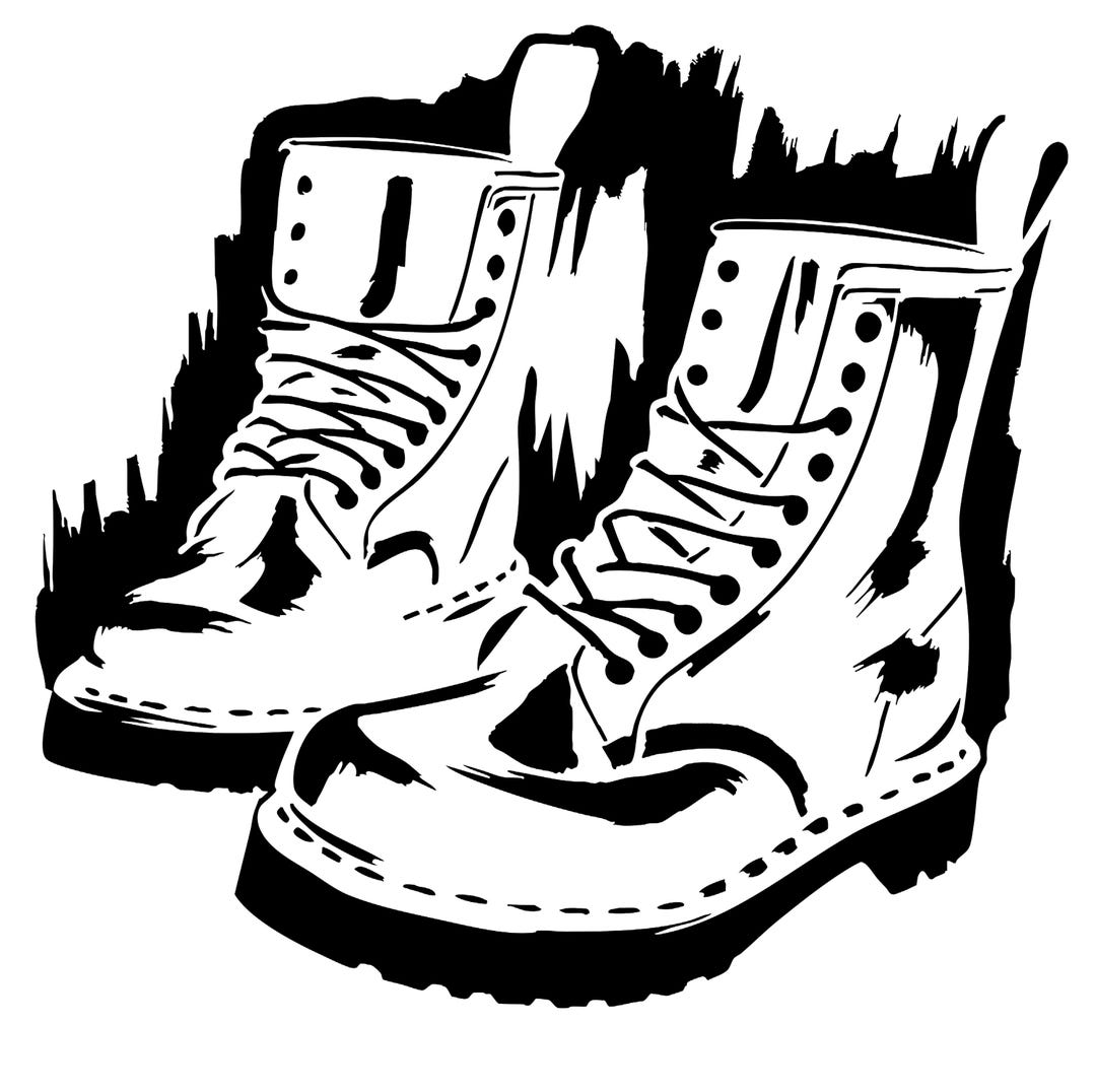 DM Boots Digital Stencil | Printable DM Boots Illustration Stencil for ...