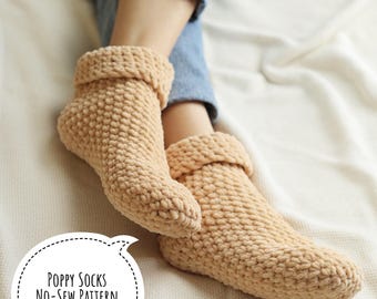 Kuschelige Socken - NOSEW Häkelanleitung Gemütliche Chenille Socken