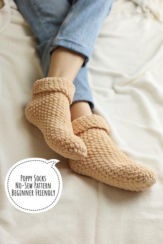 Kuschelige Socken - NOSEW Häkelanleitung Gemütliche Chenille Socken