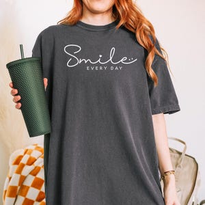 Comfort Colors® Smile Shirt, Smiley Face Shirt, World Smile Day, Happy Shirt, Positive Shirt, Gift For Her, Good Vibes Shirt, Smile T-shirt