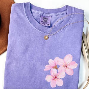 Comfort Colors® Dark Sakura Trans Shirt, Trans Pride Tee, Subtle Trans Pride, Trans Gift, Trans Flag Colors, Cute Trans Tshirt, Trans Tee
