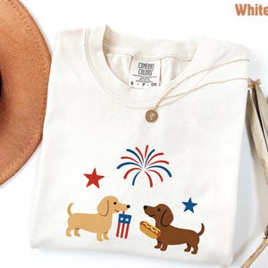 Comfort Colors® Patriotic Dachshunds Shirt, 4th of July Pup Shirt, USA Flag Pet Shirt, Independence Day Cute Shirt For Dog Mom