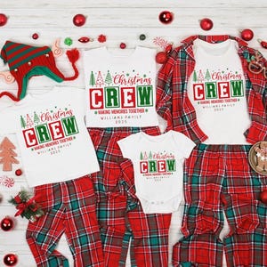 Customized Family Christmas Crew 2025 Shirts, Christmas Family Shirt, Christmas Group Shirt, Christmas Pajamas T-shirts Christmas Crew Shirt