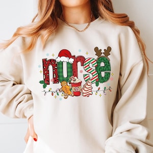 Christmas Nursing Sweatshirt, Nursing School T Shirt,Nurse Christmas shirt, Christmas Shirt, 2024 Christmas,Nurse Shirt,Nurse Gift for Woman