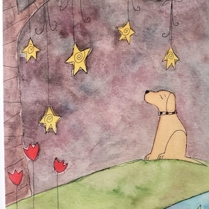 Dog Birthday Card, Yellow Lab Card, Dog Greeting Card, Blank Dog Card, Dog Illustrated Card, Handmade Dog Card, Large Greeting Card