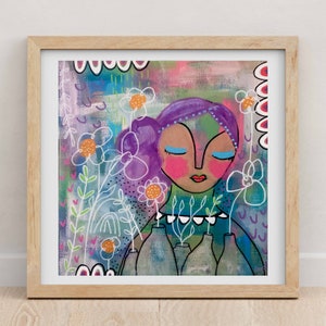 Folk Art Abstract Print Sketchbook DREAM