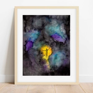 Christian Jesus Art Print, Bible Inspirational Artwork