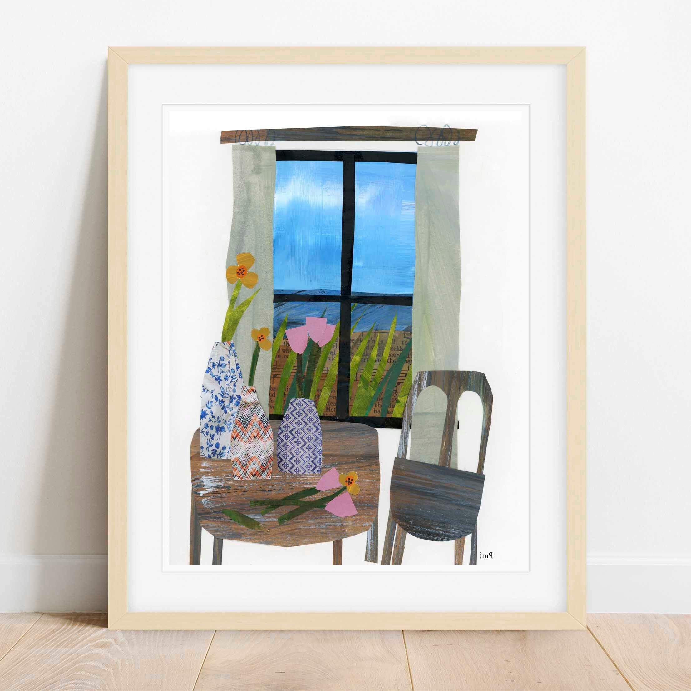 Abstract Collage Window Collage Window Folk Art Print - Etsy