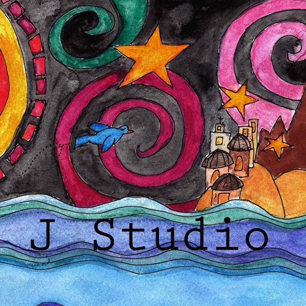 Even the Mighty Oceans Watercolor Print (10x8)