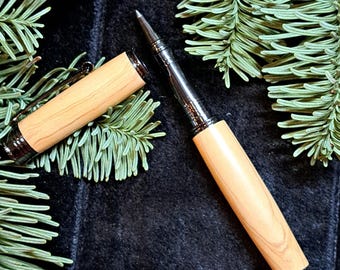 Handmade Wood Turned Fountain Pen: Calligraphy Rollerball Pen