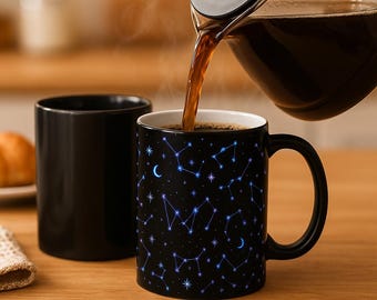 Taza con constelación brillante que revela el calor / Regalo astronómico